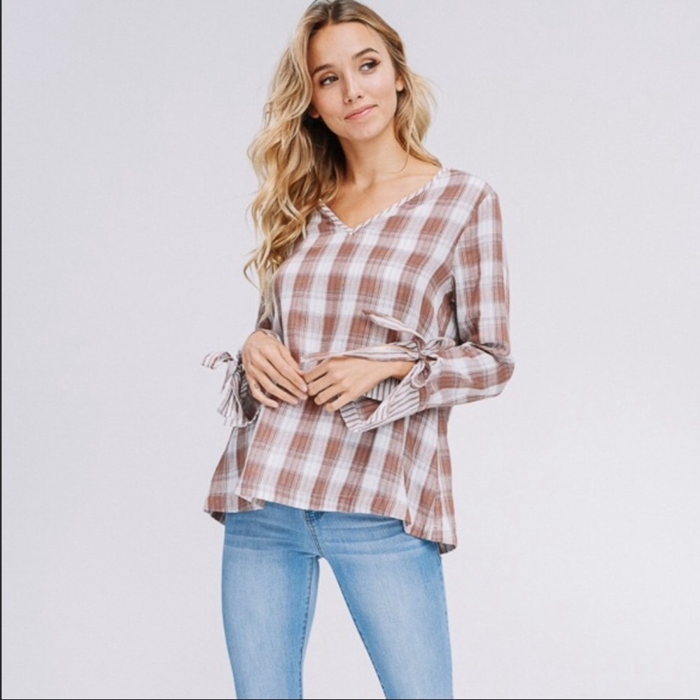 Crescent Plaid Top